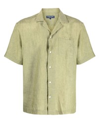 Chemise à manches courtes en lin vert menthe Frescobol Carioca