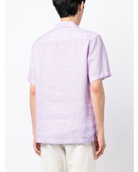 Chemise à manches courtes en lin violet clair Lardini