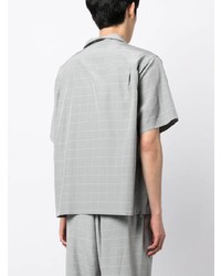 Chemise à manches courtes en soie à carreaux grise Undercover