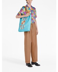 Chemise à manches courtes en soie à carreaux multicolore Gucci