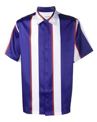 Chemise à manches courtes en soie à rayures verticales multicolore Noon Goons