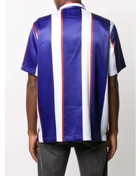 Chemise à manches courtes en soie à rayures verticales multicolore Noon Goons