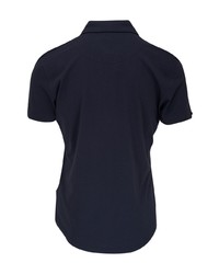 Chemise à manches courtes en soie bleu marine Orlebar Brown