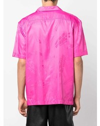 Chemise à manches courtes en soie fuchsia Han Kjobenhavn