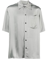Chemise à manches courtes en soie grise Jil Sander
