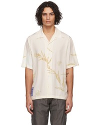 Chemise à manches courtes en soie imprimée blanche McQ