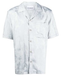 Chemise à manches courtes en soie imprimée grise Han Kjobenhavn