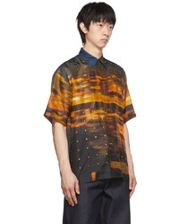 Chemise à manches courtes en soie imprimée multicolore Dries Van Noten