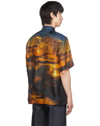 Chemise à manches courtes en soie imprimée multicolore Dries Van Noten