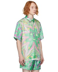 Chemise à manches courtes en soie imprimée multicolore Stella McCartney