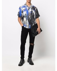 Chemise à manches courtes en soie imprimée multicolore Amiri