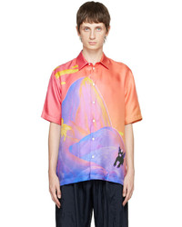 Chemise à manches courtes en soie imprimée multicolore Stella McCartney