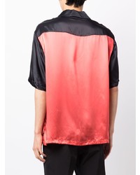 Chemise à manches courtes en soie imprimée rouge Versace