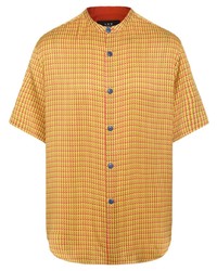 Chemise à manches courtes en soie jaune Shanghai Tang