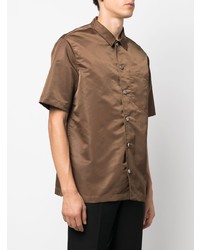 Chemise à manches courtes en soie marron Han Kjobenhavn