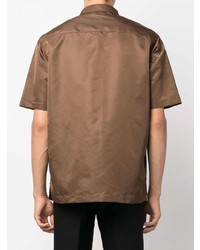 Chemise à manches courtes en soie marron Han Kjobenhavn