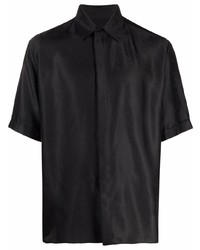 Chemise à manches courtes en soie noire Fendi