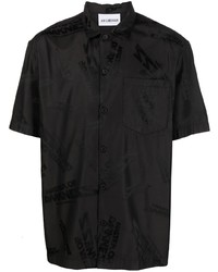 Chemise à manches courtes en soie noire Han Kjobenhavn