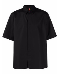 Chemise à manches courtes en soie noire Oamc