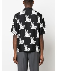 Chemise à manches courtes en soie noire Amiri