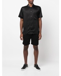 Chemise à manches courtes en soie noire CDLP