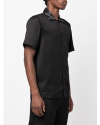 Chemise à manches courtes en soie noire CDLP