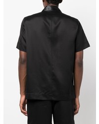 Chemise à manches courtes en soie noire CDLP