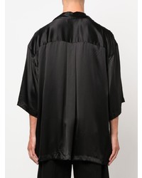 Chemise à manches courtes en soie noire Balenciaga