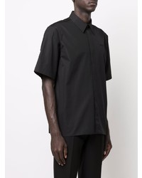 Chemise à manches courtes en soie noire Oamc