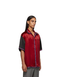 Chemise à manches courtes en soie rouge Gucci