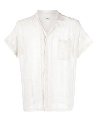Chemise à manches courtes en tulle blanche Bode