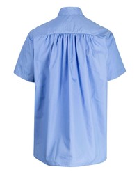 Chemise à manches courtes en tulle bleu clair Fumito Ganryu