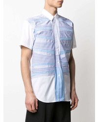 Chemise à manches courtes en vichy bleu clair Comme Des Garcons SHIRT