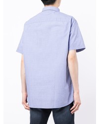 Chemise à manches courtes en vichy bleu clair Armani Exchange