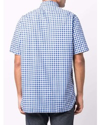 Chemise à manches courtes en vichy bleu marine et blanc Tommy Hilfiger