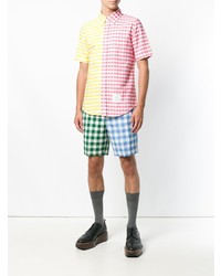 Chemise à manches courtes en vichy multicolore Thom Browne