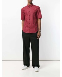 Chemise à manches courtes en vichy rouge McQ Alexander McQueen