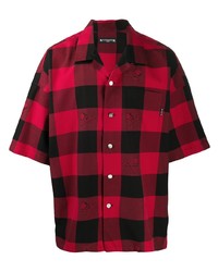 Chemise à manches courtes en vichy rouge Mastermind Japan