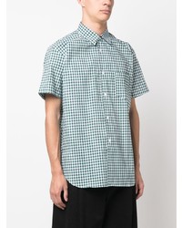 Chemise à manches courtes en vichy vert menthe Comme Des Garcons SHIRT