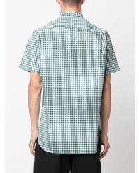 Chemise à manches courtes en vichy vert menthe Comme Des Garcons SHIRT