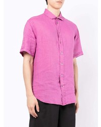 Chemise à manches courtes fuchsia Emporio Armani