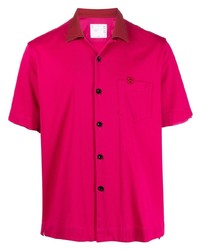 Chemise à manches courtes fuchsia Sacai