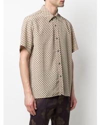 Chemise à manches courtes géométrique beige Goodfight