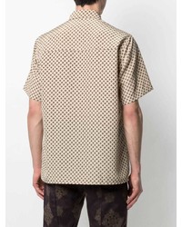 Chemise à manches courtes géométrique beige Goodfight