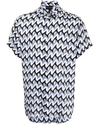Chemise à manches courtes géométrique blanche Emporio Armani