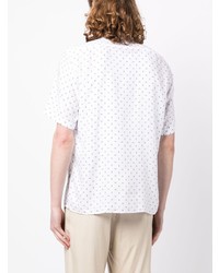 Chemise à manches courtes géométrique blanche BOSS