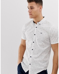 Chemise à manches courtes géométrique blanche Hollister
