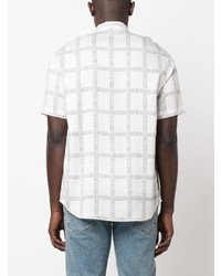 Chemise à manches courtes géométrique blanche Emporio Armani