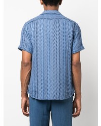 Chemise à manches courtes géométrique bleu clair Corridor