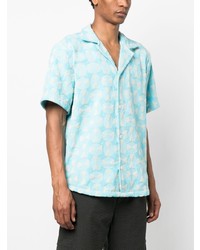 Chemise à manches courtes géométrique bleu clair OAS Company